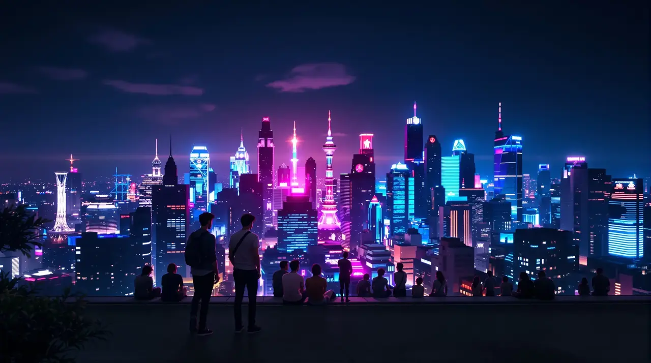 霓虹之下 横幅背景