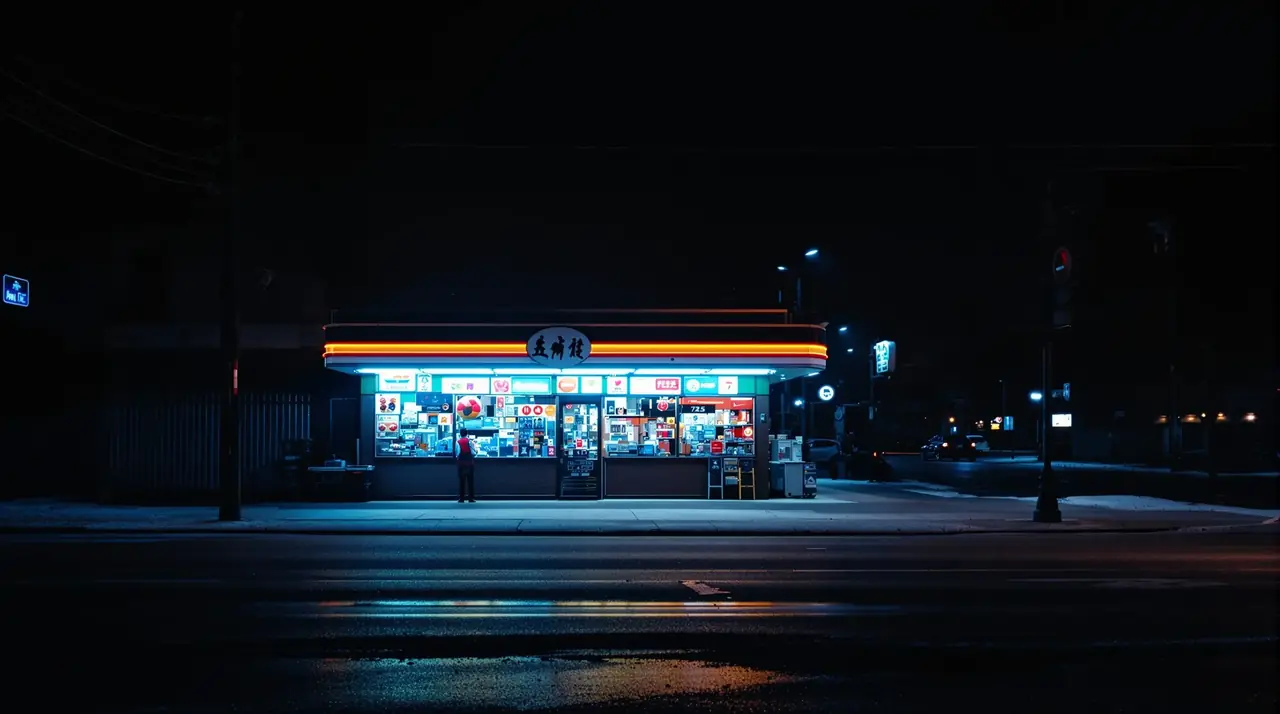 深夜便利店 横幅背景